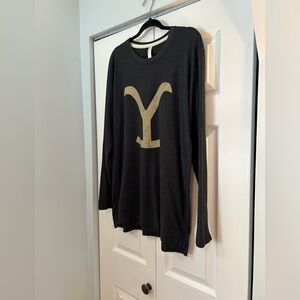 LAT Apparel Charcoal Graphic Long Sleeve Tee XL Soft Lightweight